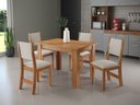 Ver imagem 1 de Conjunto Sala de Jantar Mesa Jude com 4 Cadeiras Sol Bege/Mel