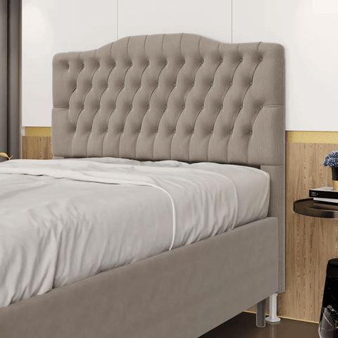Cabeceira Estofada Decorativa Pollux Para Cama Box 160 Para Cama Queen Sued Capuccino Aradecor