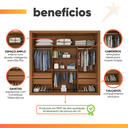 Ver imagem 5 de Guarda Roupas Casal Ripado 2 Portas de Correr 4 Gavetas Trianon Zanzini