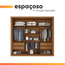 Ver imagem 6 de Guarda Roupas Casal Ripado 2 Portas de Correr 4 Gavetas Trianon Zanzini
