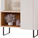 Ver imagem 5 de Cristaleira Porta de Vidro 92cm Orgânica Pé Metal Sindy Off Z56 - Mpozenato