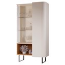 Ver imagem 2 de Cristaleira Porta de Vidro 92cm Orgânica Pé Metal Sindy Off Z56 - Mpozenato