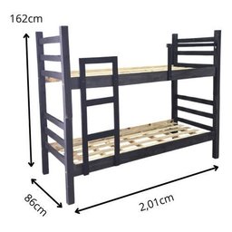 Beliche Solteiro Madeira Maciça 78cm | Cor Preta | Design Moderno e Seguro - 3