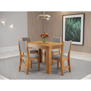 Conjunto Sala de Jantar Mesa Jude com 4 Cadeiras Sol 
