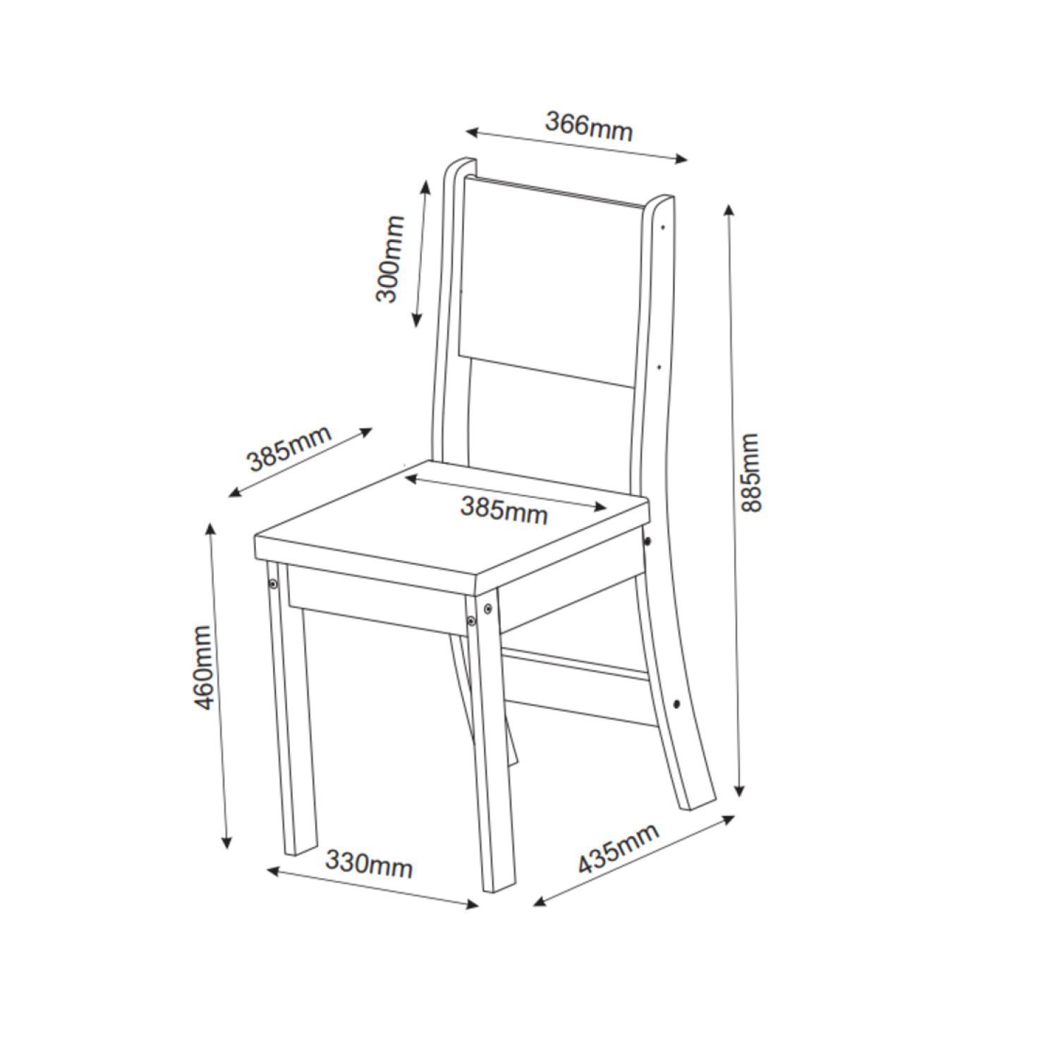 Conjunto Sala de Jantar Mesa Jude com 4 Cadeiras Sol  - 4