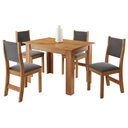 Ver imagem 2 de Conjunto Sala de Jantar 4 Lugares Mesa Jude e Cadeiras Sol Estofadas Mel e Cinza Marrom