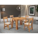 Ver imagem 1 de Conjunto Sala de Jantar Mesa Jude com 4 Cadeiras Brisa Bege/Mel