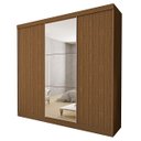 Ver imagem 2 de Guarda-roupa Casal 3 Portas de Correr e 3 Espelhos Evidence - Freijó
