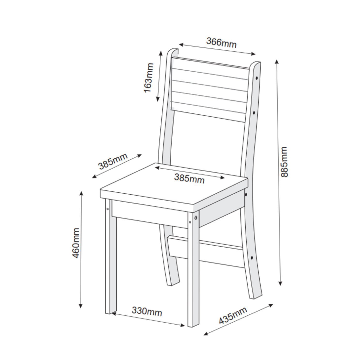 Conjunto Sala de Jantar Mesa Jude com 4 Cadeiras Brisa  - 4