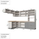 Ver imagem 4 de Cozinha Modulada 8 Peças 1 Tampo 4 Aéreos 3 Balcões e Torre Quente Arizona CabeCasa MadeiraOriginals Cinza/Branco