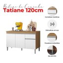 Ver imagem 4 de Balcão de Cozinha Ambiente Tatiane com Tampo 120cm Amêndoa Branco - Ajl