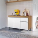 Ver imagem 1 de Balcão de Cozinha Ambiente Tatiane com Tampo 120cm Amêndoa Branco - Ajl