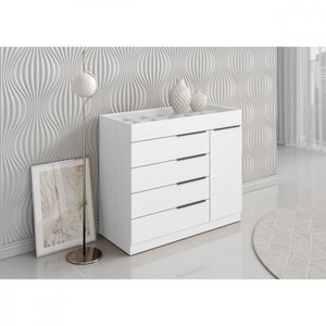 Cômoda Aramóveis 1 Porta 5 Gavetas com Porta Joia