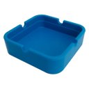 Ver imagem 3 de Kit 2 Cinzeiro de Silicone Quadrado Não Queima Não Quebra Resistente Em Borracha Cor:Azul