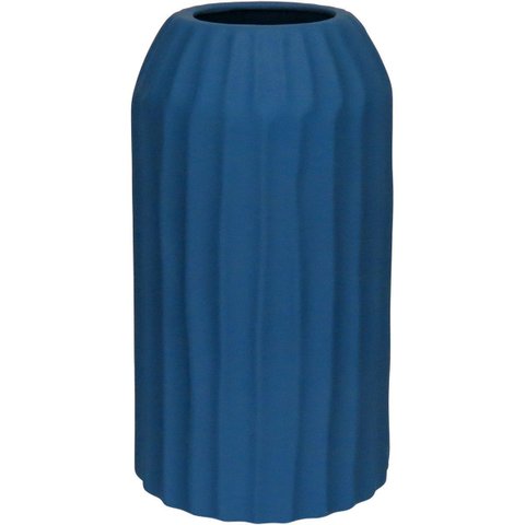 Vaso Decorativo Enfeite Casa Redondo Home&co Cerâmica 22x12x12cm Azul