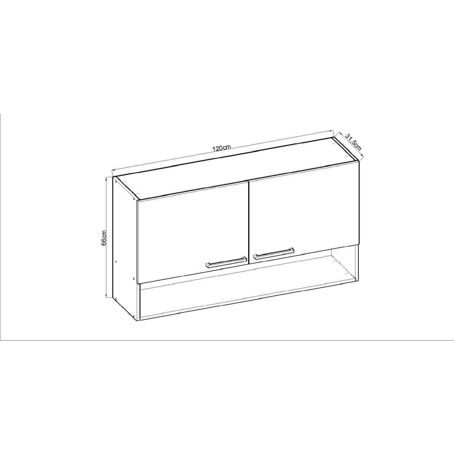 Armario Aereo De Cozinha 120Cm 2 Portas Conecta  - 4