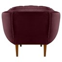 Ver imagem 5 de Kit 2 Poltronas Decorativa Marcela Veludo Vinho Base Madeira Castanho - Pallazio