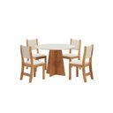 Ver imagem 2 de Conjunto Sala de Jantar Mesa Chilli 90cm Tampo Redondo com 4 Cadeiras Sol Bege/Mel/Blonde