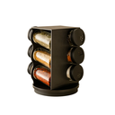 Ver imagem 2 de Porta Condimentos Giratório Plástico Preto com 06 Potes 80ml