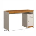 Ver imagem 2 de Escrivaninha 120cm 1 Porta 1 Gaveta Madrid - Mv - Rei de Casa Off White/Naturalle