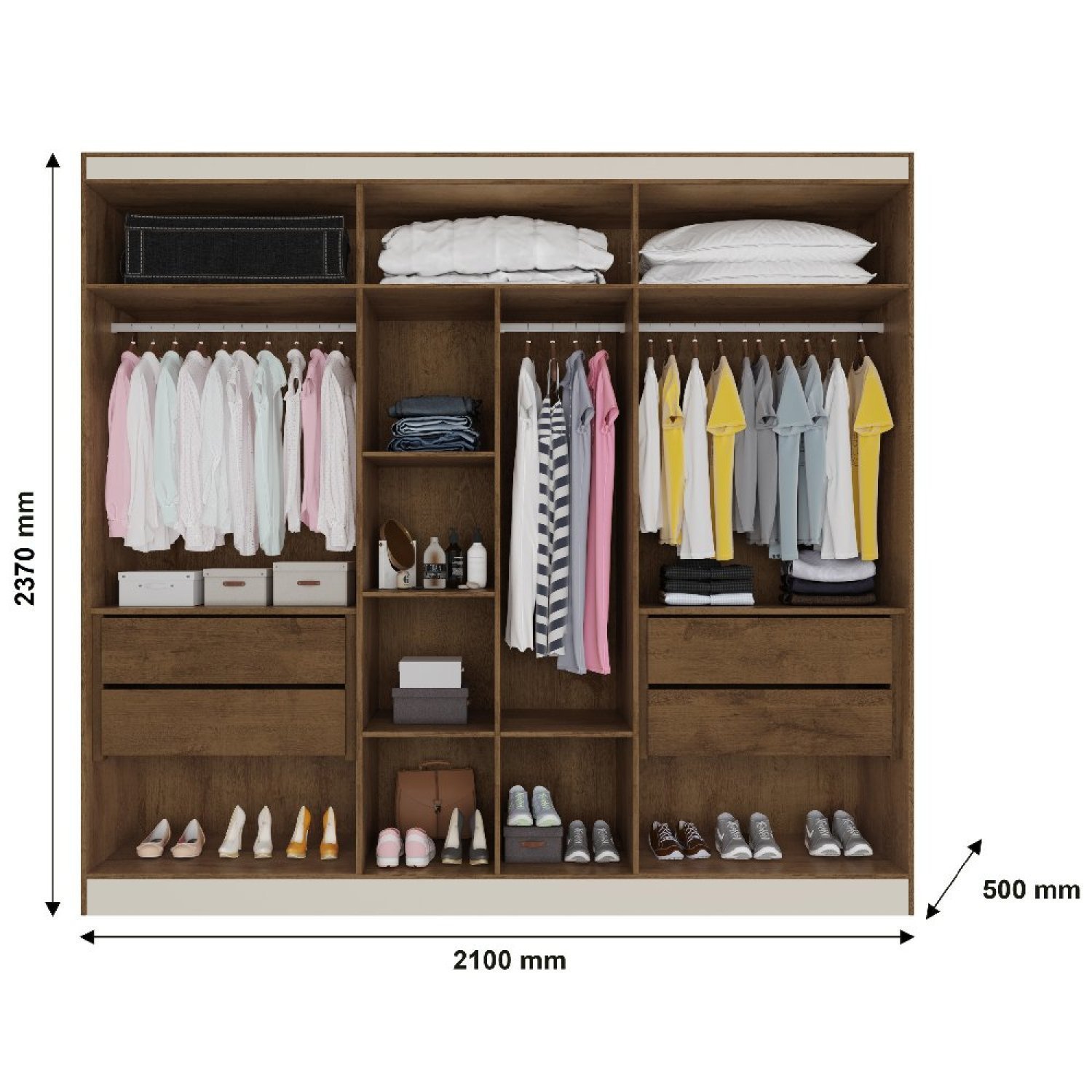 Guarda Roupa Casal 6 Portas 4 Gavetas Oslo  - 4