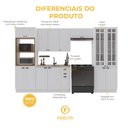 Ver imagem 4 de Armário de Cozinha Modulada Completa Fidelitá Nara 100% MDF 5 Peças 350cm 16 Portas 2 Gavetas sem