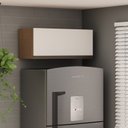 Ver imagem 1 de Armário Aéreo Basculante para Cozinha 70cm 1 Porta Conecta Bege/Ébano/Off White