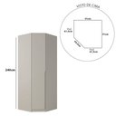 Ver imagem 2 de Guarda Roupa Modulável Canto 45° Abertura P/ Esquerda 91cm Cor:grigio