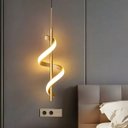 Ver imagem 4 de Luminaria Pendente Moderno Espiral Ideal para Cabeceira de Cama Bivolt 110V220V- Dourado