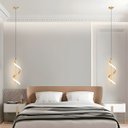Ver imagem 5 de Luminaria Pendente Moderno Espiral Ideal para Cabeceira de Cama Bivolt 110V220V- Dourado