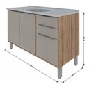 Ver imagem 7 de Kit Cozinha Planejada Completa Modulada Conjunto 5 Peças 9 Portas Organizadora Marrom Madeira