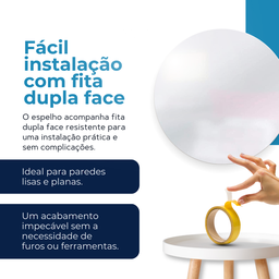 Espelho Decorativo Redondo Multiuso 40cm - Quarto, Sala e Banheiro - 4