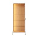 Ver imagem 3 de Cristaleira Sena 2 Portas 4 Prateleiras com Vidro Off White Matte/Freijó - Colibri