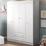 Guarda Roupa Bebê Infantil 4 Portas 2 Gavetas 100% MDF Elisa - 1