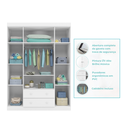 Ver imagem 5 de Guarda Roupa Infantil 4 Portas e 2 Gavetas 100% MDF Elisa Branco