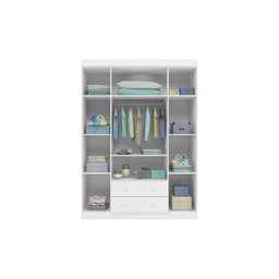 Guarda Roupa Bebê Infantil 4 Portas 2 Gavetas 100% MDF Elisa - 2