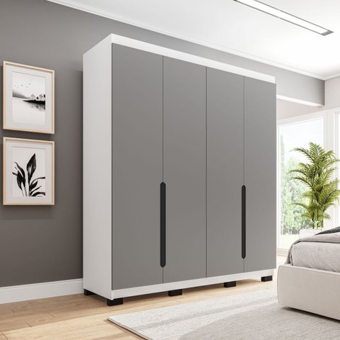 Guarda Roupa Solteiro 4 Portas 160cm Madrid Politorno Móveis