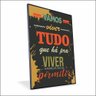 Quadro Vamos Viver Canvas sem Vidro Tamanho/moldura 70x50 Filete Cor Preta - 1