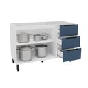 Ver imagem 2 de Balcão de Cozinha para Pia Meena 2 Portas 3 Gavetas Branco/azul - Politorno