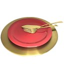 Ver imagem 2 de Sousplat Dourado De Aço Inox 2 Peças - By Fineza