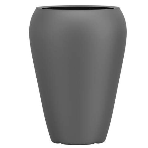 Vaso Fibra de Vidro Cachepot 46cm Vietnamita Decorativo Sala Plantas Cinza Fosco