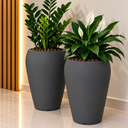 Ver imagem 2 de Vaso Fibra de Vidro Cachepot 46cm Vietnamita Decorativo Sala Plantas Cinza Fosco