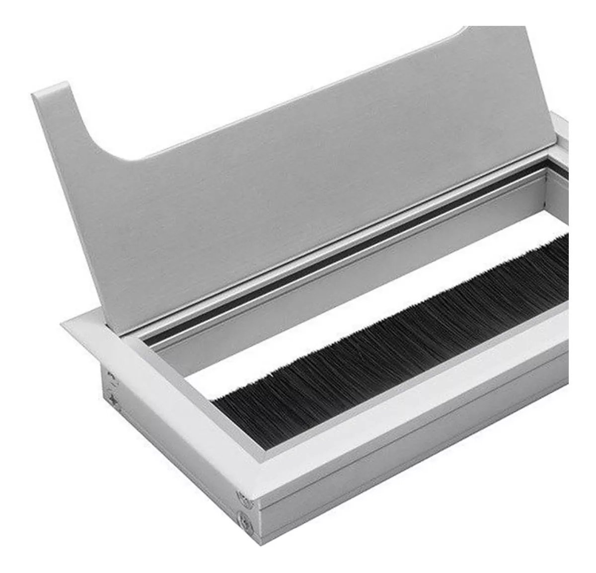 Passa Fio Cabo Alumínio Fosco Quadrado Mesas 80x275mm - 6