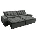 Ver imagem 1 de Sofá Elegance Retratil e Reclinavel 2,32 Mts Veludo Cinza