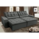 Ver imagem 2 de Sofá Elegance Retratil e Reclinavel 2,32 Mts Veludo Cinza