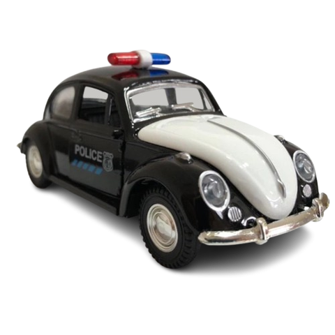 Super Carrinho de Ferro Fusca Clássico 1/32 Miniatura Coleção Policia