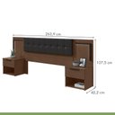 Ver imagem 3 de Cabeceira Casal / Queen 160cm 2 Mesas de Cabeceiras com LED Calitan Móveis Lopas