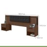 Cabeceira Casal / Queen 160cm 2 Mesas de Cabeceiras com LED Calitan Móveis Lopas - 3
