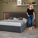 Ver imagem 4 de Cabeceira Casal / Queen 160cm 2 Mesas de Cabeceiras com LED Calitan Móveis Lopas