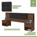 Ver imagem 6 de Cabeceira Casal / Queen 160cm 2 Mesas de Cabeceiras com LED Calitan Móveis Lopas